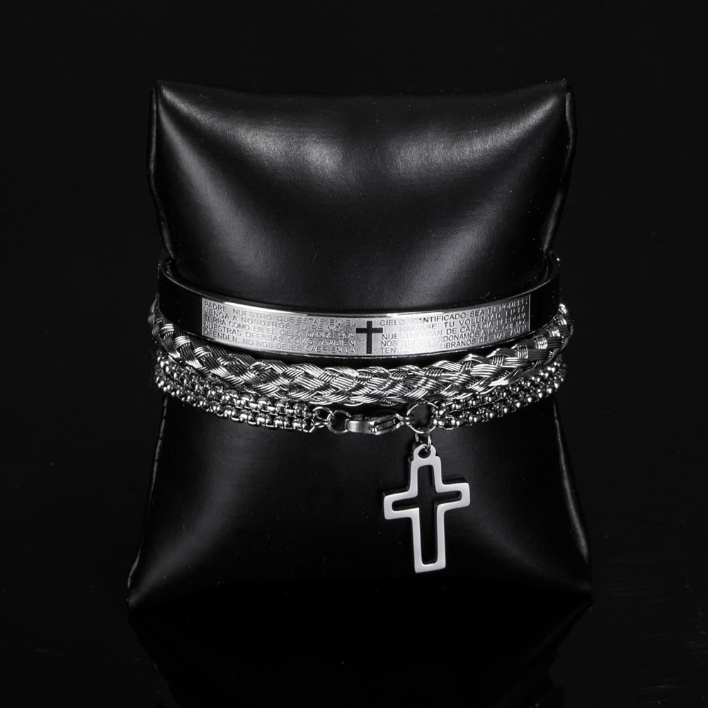 Cross Bracelet I Luxury 3 piece set I Christian Jewelry and Apparel