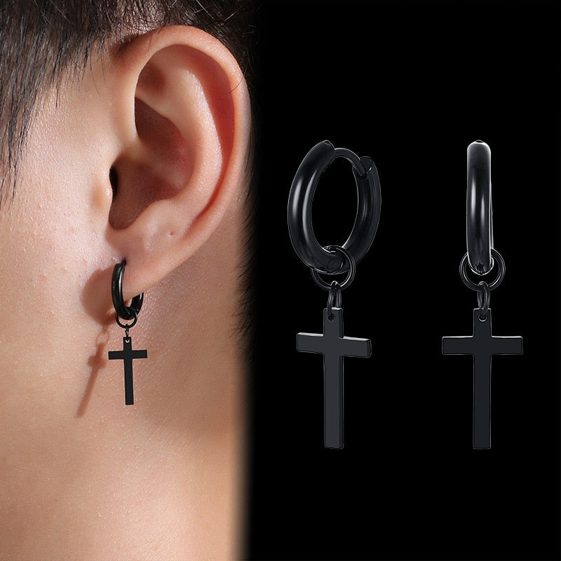 Christian Jewelry for Women I Simple Dainty Cross Dangle Earrings 