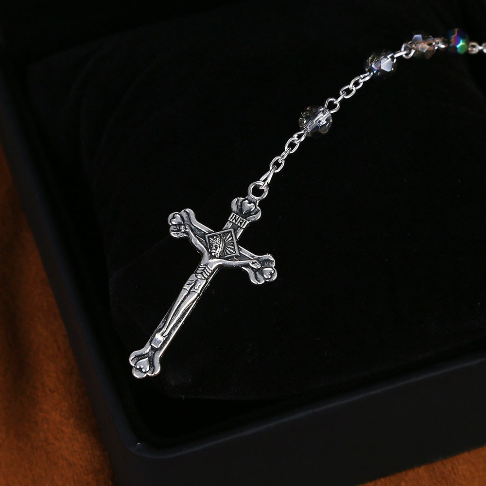 Christian Cross Rosary Necklace