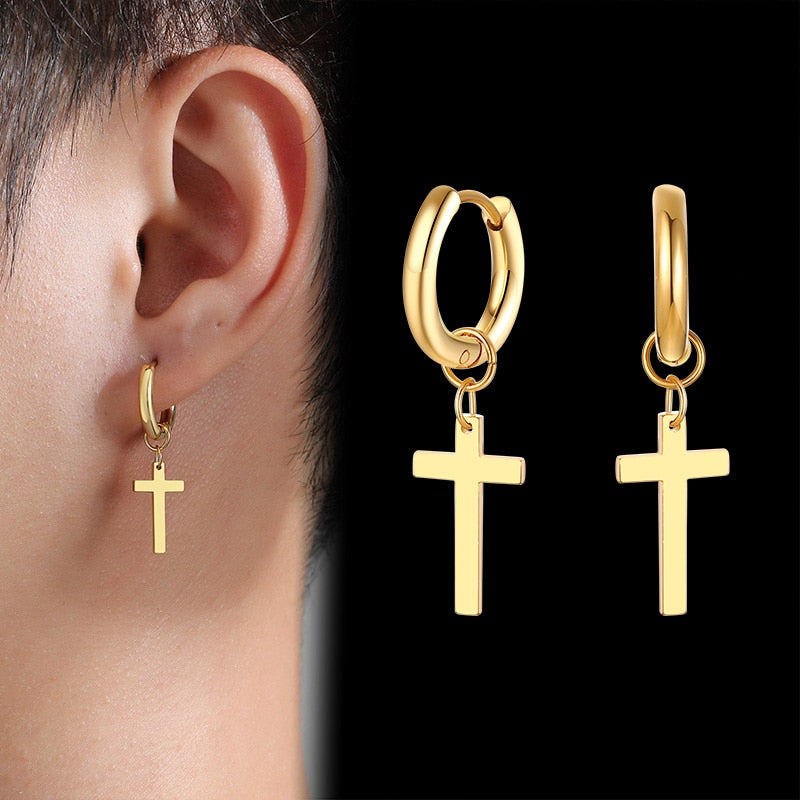 Christian Jewelry for Women I Simple Dainty Cross Dangle Earrings 