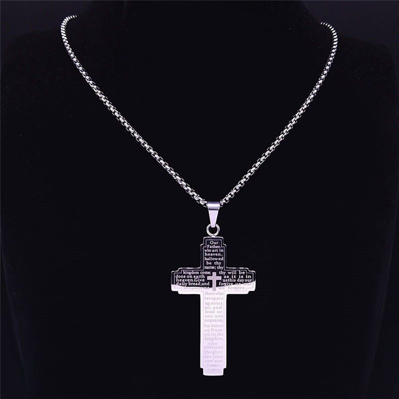 Christian Necklace I Christian Cross Necklace I Large Cross Necklace