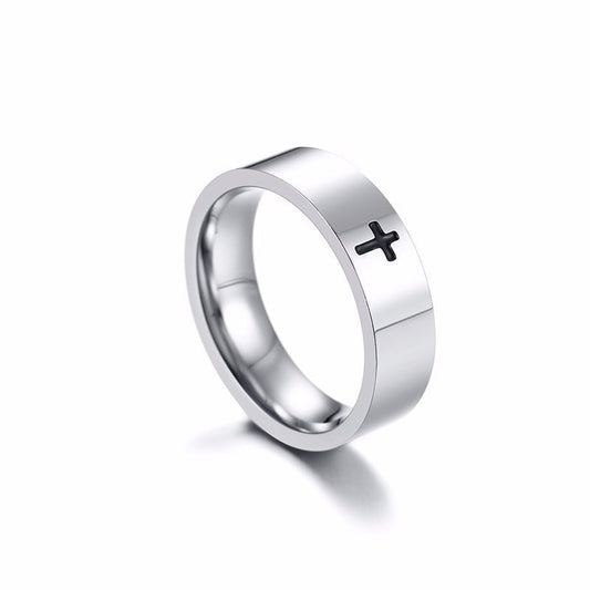 Simple Cross Ring For Men