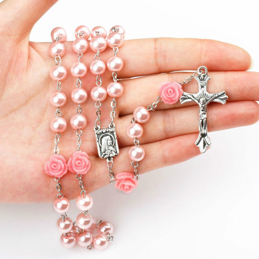 Rosary Beads I Pink Catholic Rosary Beads I Prayer Beads for Women