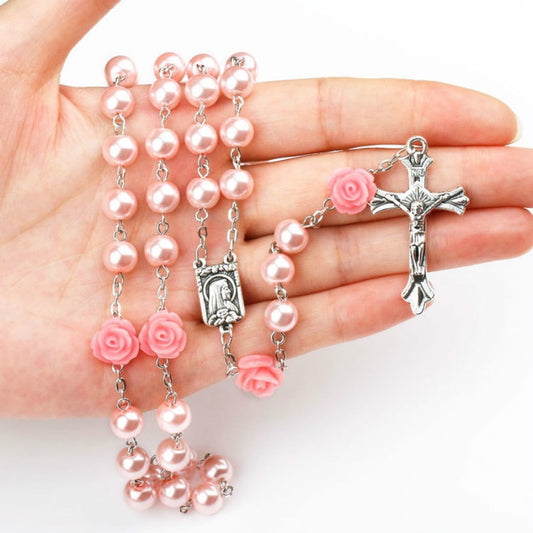 Rosary Beads I Pink Catholic Rosary Beads I Prayer Beads for Women