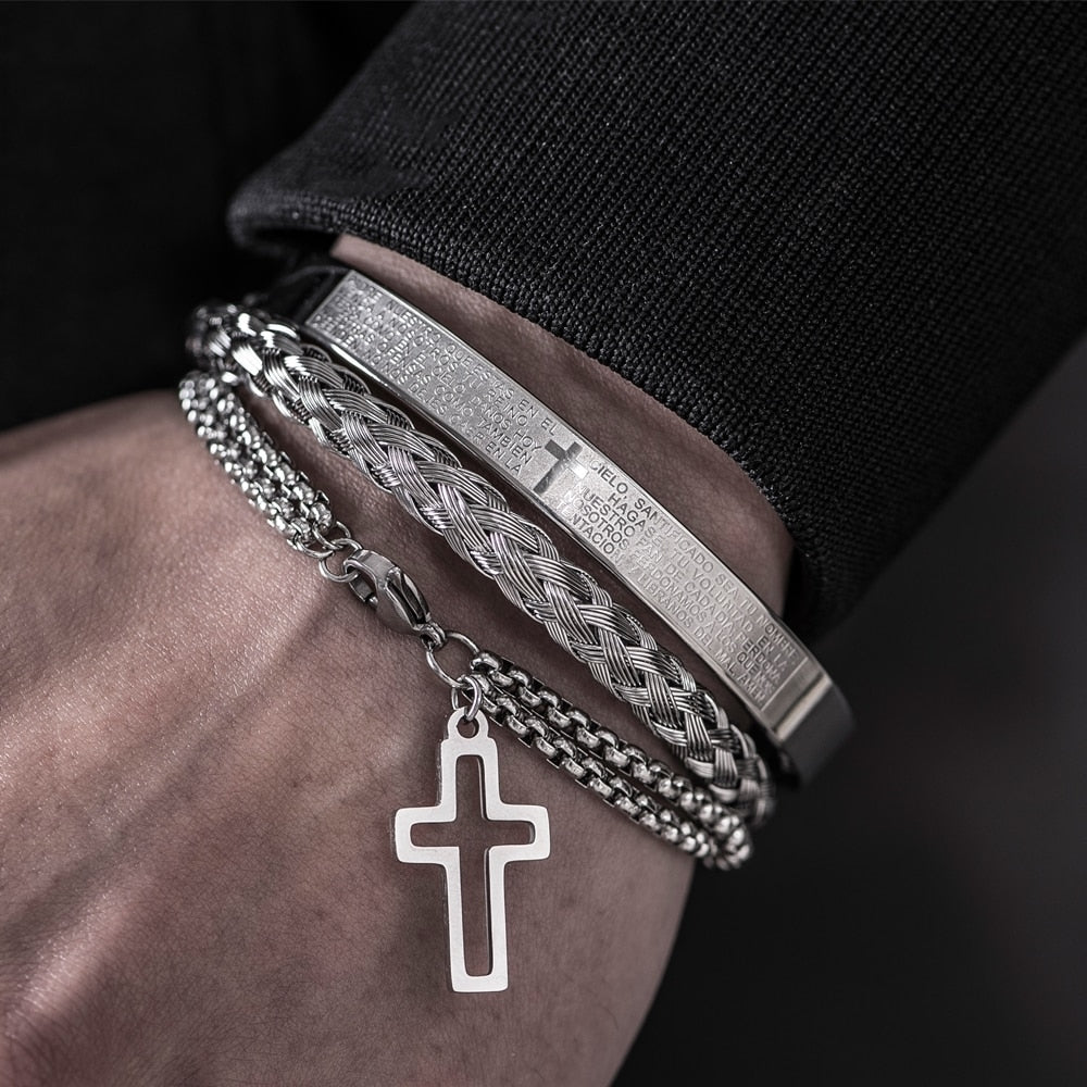 Cross Bracelet I Luxury 3 piece set I Christian Jewelry and Apparel