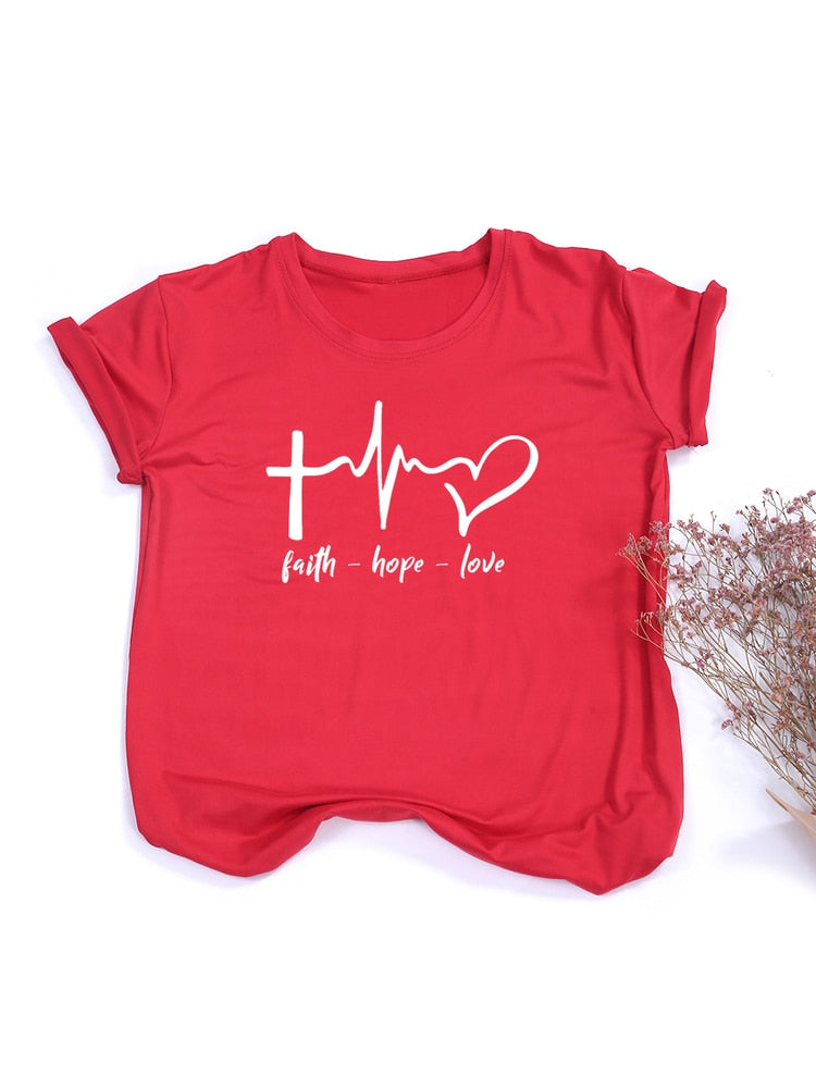 Faith Hope Love I Christian T Shirt for Women I Christian Clothing