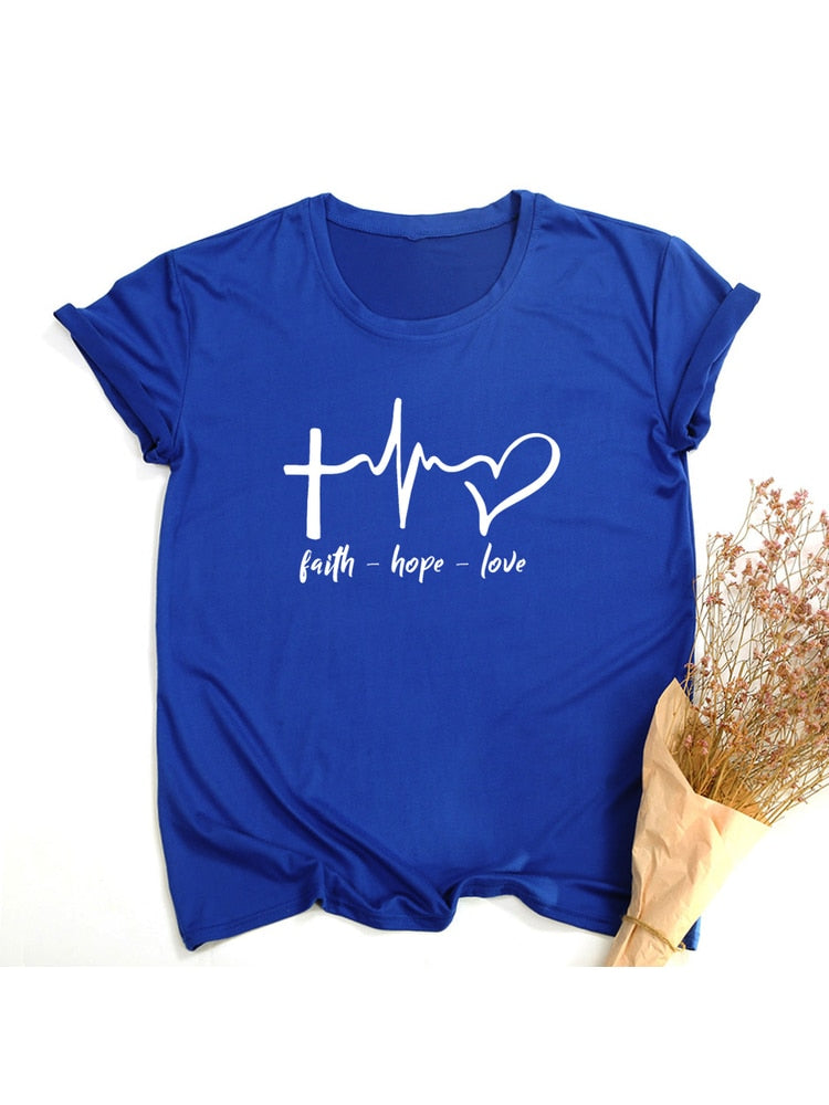 Faith Hope Love I Christian T Shirt for Women I Christian Clothing