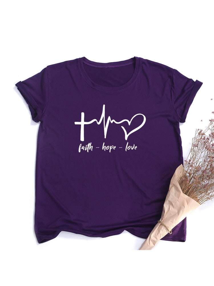 Faith Hope Love I Christian T Shirt for Women I Christian Clothing