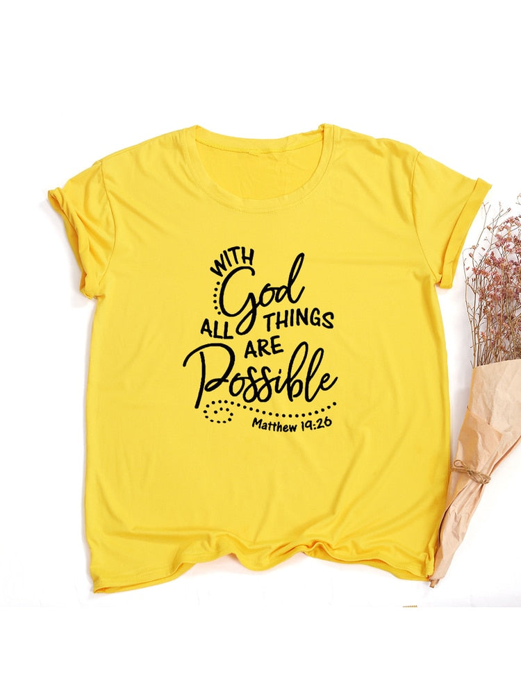 Christian T Shirts I With God All Things Are Possible I Women t shirts