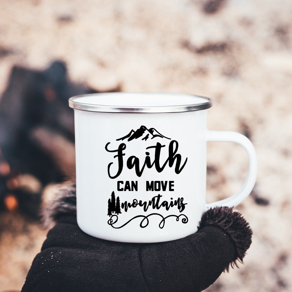 Faith Hope Love Christian Enamel Mugs