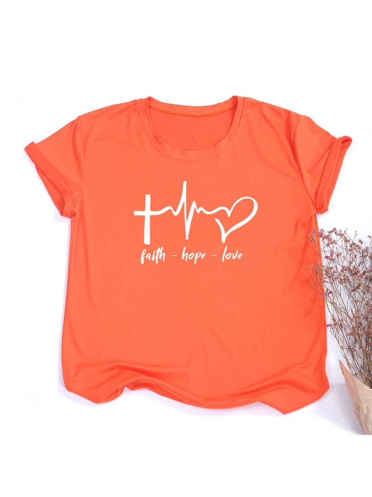 Faith Hope Love I Christian T Shirt for Women I Christian Clothing