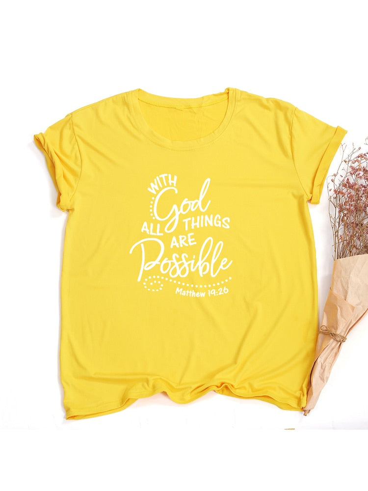 Christian T Shirts I With God All Things Are Possible I Women t shirts