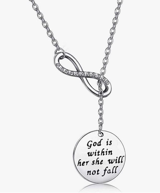 God is within Her... Silver Strength Necklace